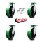Service Caster 8 Inch Green Poly on Cast Iron Caster Set with Roller Bearings and Swivel Locks SCC-35S820-PUR-GB-BSL-4 - alternate 3
